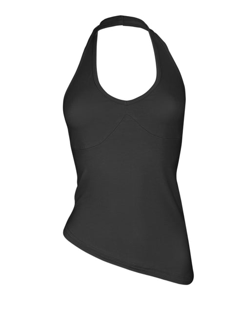 Load image into Gallery viewer, Floral Find Womens Sexy Sleeveless V-Neck Halter Backless Crop Top Black Size S
