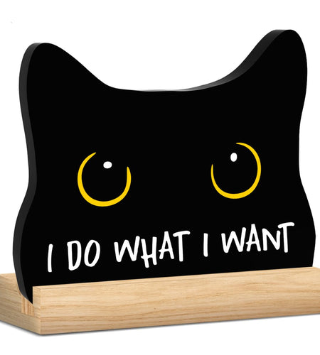 Black Cat Halloween Bathroom Decor Acrylic Funny Cat Sign Home Decor 8x12