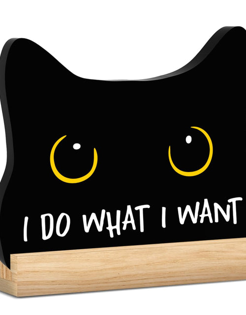 Load image into Gallery viewer, Black Cat Halloween Bathroom Decor Acrylic Funny Cat Sign Home Decor 8x12
