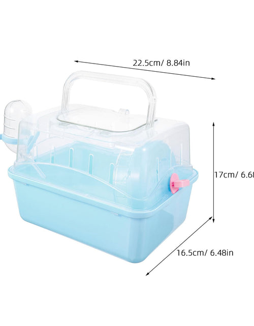 Load image into Gallery viewer, Totority Panoramic Sunroof Hamster Carrier Cage Sky-Blue Portable Plastic
