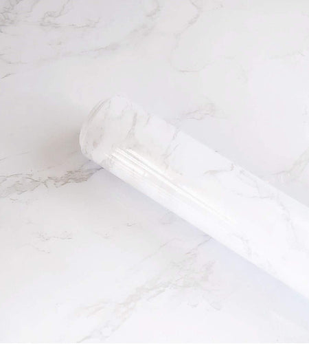 Boeoanay Marble Vinyl Wallpaper Grey White 15.8x118in Self Adhesive PVC