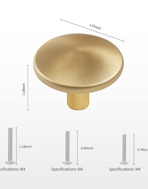Load image into Gallery viewer, MUMU 6pc 1.65in Round Gold Brushed Oversize Cabinet Knobs Brass Color
