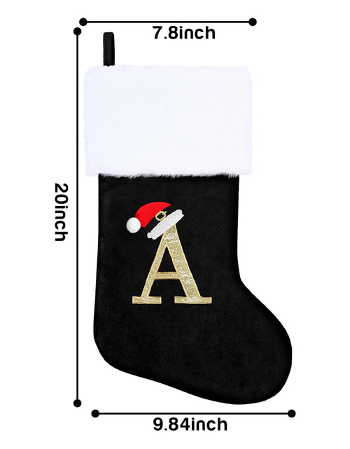 Load image into Gallery viewer, OLIKER 20in Monogram Christmas Stockings Red Velvet White Plush Cuffs Size M
