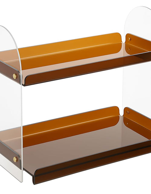 Load image into Gallery viewer, Maramugic 2 Tier Acrylic Bathroom Counter Organizer Amber Small
