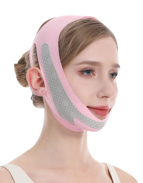 Load image into Gallery viewer, CGYISOL Graphene V Line Lifting Mask Adjustable Double Chin Reducer Pink
