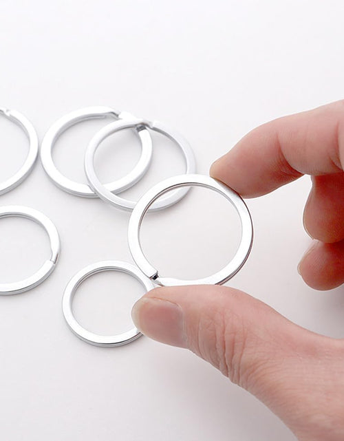Load image into Gallery viewer, Biyrly Stainless Steel Round Keyrings 1.5-25mm Silver 10 Pack
