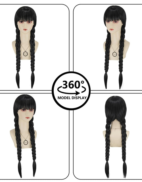 Load image into Gallery viewer, Ccfurwo Braided Black Wig Gothic Costume Women Cute Soft Black CC050BK
