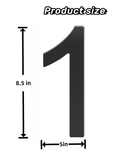 GLDonee 8.5" Acrylic Self-Adhesive House Number 3 Black Modern Address