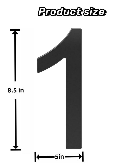 Load image into Gallery viewer, GLDonee 8.5" Acrylic Self-Adhesive House Number 3 Black Modern Address
