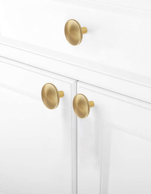 Load image into Gallery viewer, MUMU 6pc 1.65in Round Gold Brushed Oversize Cabinet Knobs Brass Color
