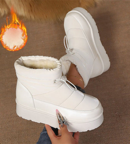 Women’s Fleece-Lined Short Boots – Warm Cotton Lined Winter Ankle Boots