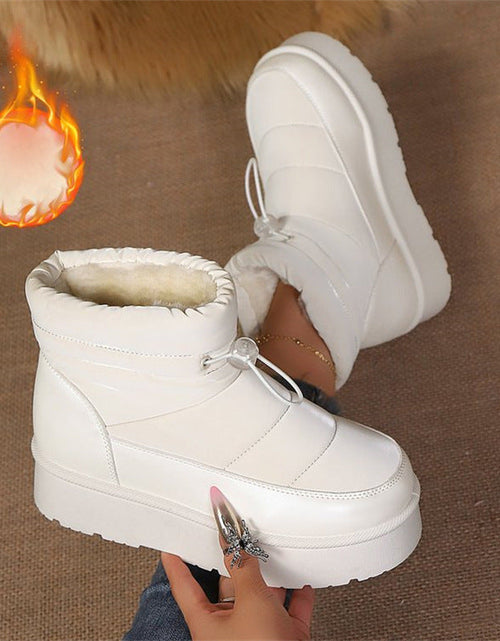 Load image into Gallery viewer, Women’s Fleece-Lined Short Boots – Warm Cotton Lined Winter Ankle Boots
