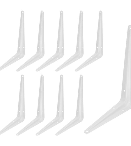uxcell Floating Shelf Bracket 8x6in Iron L Bracket White 10 Pack