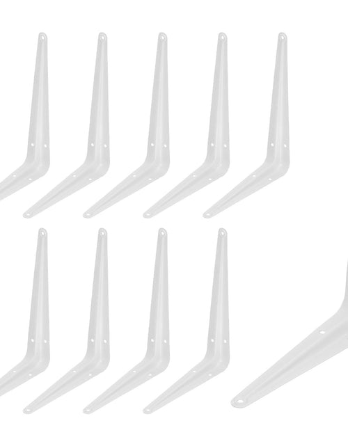 Load image into Gallery viewer, uxcell Floating Shelf Bracket 8x6in Iron L Bracket White 10 Pack
