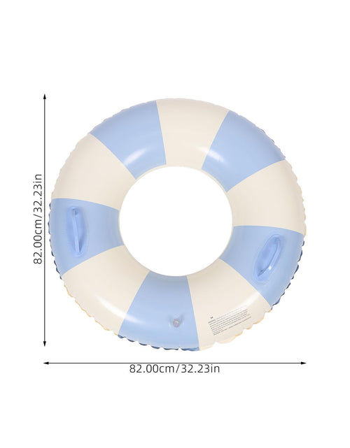 Load image into Gallery viewer, Garneck Inflatable Swimming Ring 32.3'' Retro Striped Blue PVC Adult Float
