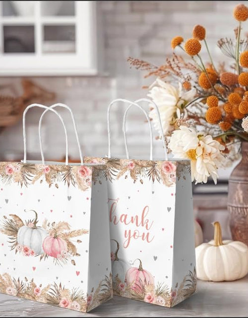 Load image into Gallery viewer, MEHOFOND Boho Pumpkin Gift Bags with Handle Fall Treat Bags Autumn 16pcs
