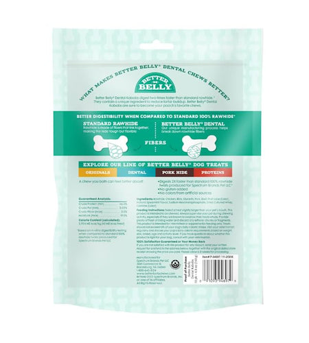 BestBy12/25 Better Belly Dental Kabobs Dog Chews Spearmint 10 Count