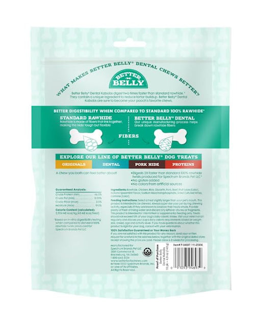 Load image into Gallery viewer, BestBy12/25 Better Belly Dental Kabobs Dog Chews Spearmint 10 Count

