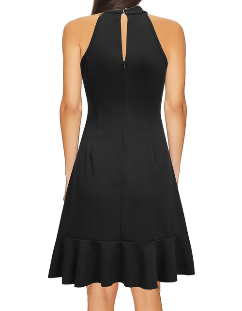 Load image into Gallery viewer, WOOSEA Womens Sleeveless Halter Cocktail Prom Dress Black Size L

