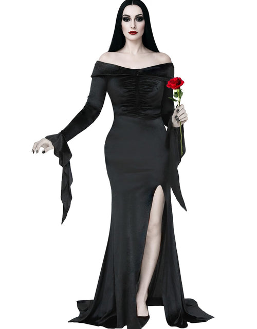 Load image into Gallery viewer, ROC PARTY Womens Gothic Floor Length Off Shoulder Dress Black Size S
