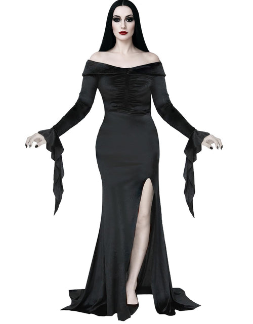 Load image into Gallery viewer, ROC PARTY Womens Gothic Floor Length Off Shoulder Dress Black Size S
