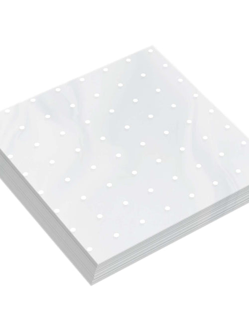 Load image into Gallery viewer, Nitelemn Transparent Cellophane Wrap 9x9in 200 Sheets White Polka Dot
