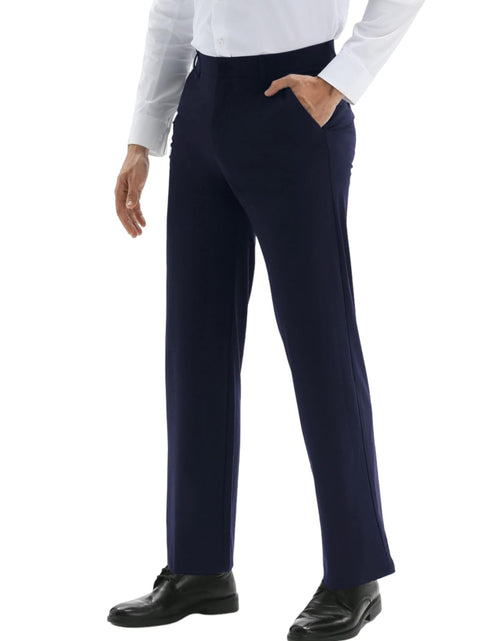 Load image into Gallery viewer, Fliwos Mens Stretch Dress Pants Flat Front Blue Size 29W x 31L
