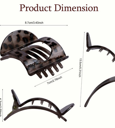 6 Pcs Flat Hair Clips Women Large Claw Clips Strong Hold No Slip Barrettes