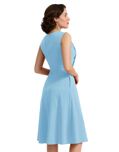 Load image into Gallery viewer, Bbonlinedress Womens Vintage Cocktail Dress Sleeveless A-line Midi Blue Size S
