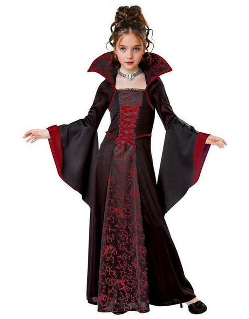 Load image into Gallery viewer, iTVTi Girls Vampire Costume Black Dress Halloween Cosplay 6-7 Years Tag 140
