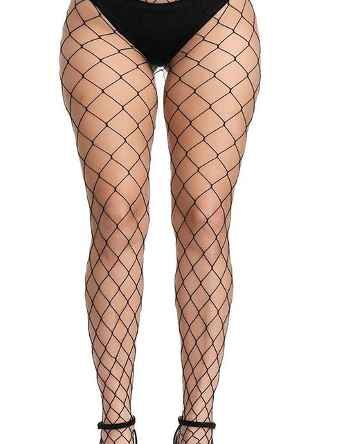 Load image into Gallery viewer, DUCMODA Womens High Waist Fishnet Tights Sheer Pantyhose Black One Size
