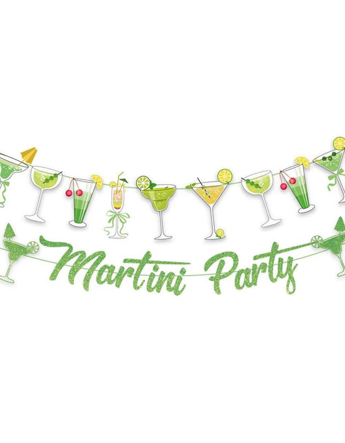 Load image into Gallery viewer, NOFEZA Martini Party Banner Green Mojito Martini Garland Art Deco
