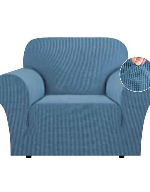 Load image into Gallery viewer, Flamingo P High Stretch Sofa Slipcover Armchair Cover Dusty Blue Size Small
