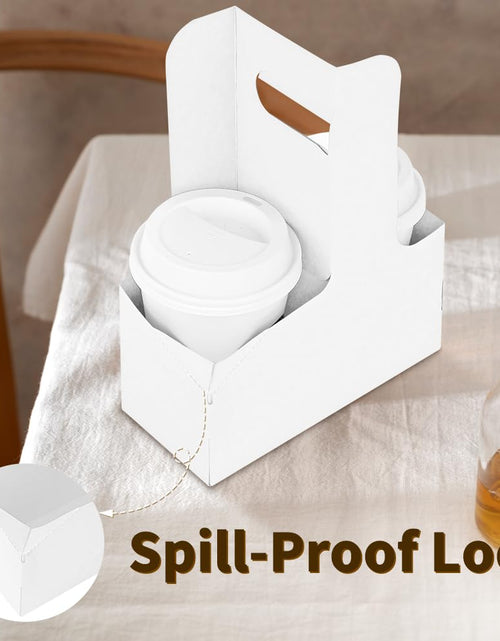 Load image into Gallery viewer, Bodaon 2 Cup Drink Carrier with Handle, 15 Pcs Kraft Paper Disposable
