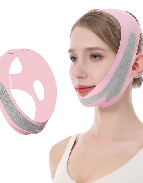 Load image into Gallery viewer, CGYISOL Graphene V Line Lifting Mask Adjustable Double Chin Reducer Pink

