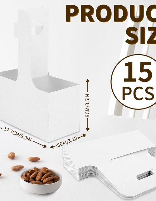 Load image into Gallery viewer, Bodaon 2 Cup Drink Carrier with Handle, 15 Pcs Kraft Paper Disposable
