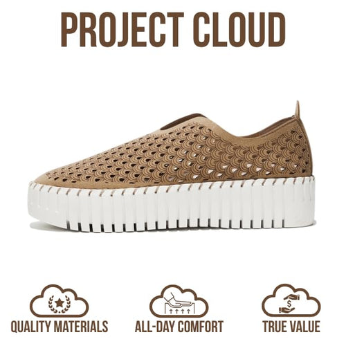 Load image into Gallery viewer, Project Cloud Loafers Lightweight Slip-On Non Slip Sneakers Beige Size 5.5
