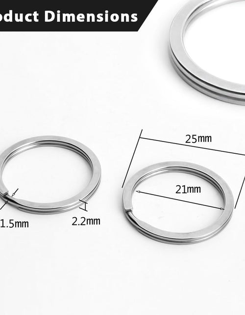 Load image into Gallery viewer, Biyrly Stainless Steel Round Keyrings 1.5-25mm Silver 10 Pack
