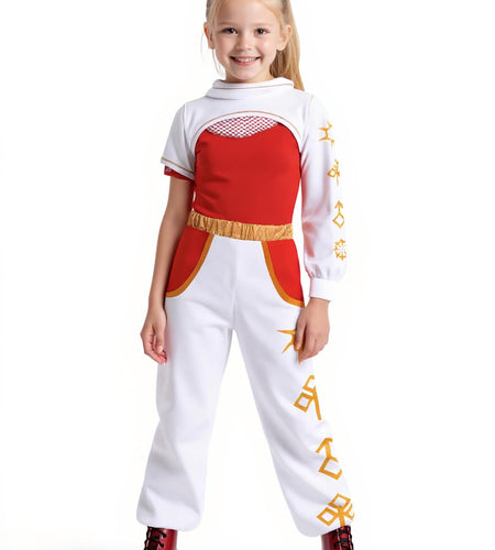 FENFATUO Kids Zombie Girls Halloween Costume 3PCS Mesh Top Pants Coat Size 7-8