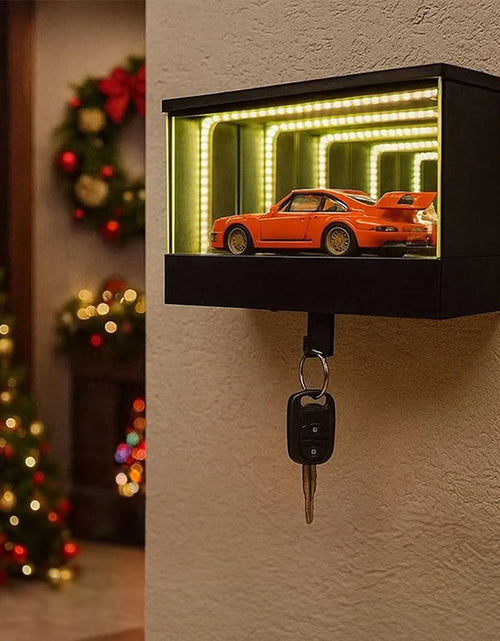 Load image into Gallery viewer, 3D Printed Wall-Mounted Car Key Holder with Garage Hook, Fun Infinite Garage Keychain, Car Key Storage Rack, Car Key Organizer
