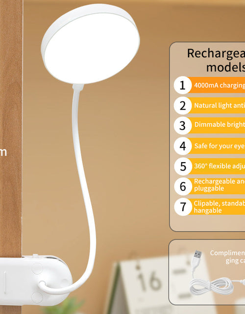 Load image into Gallery viewer, Clip Desk Lamp Study With Student Dormitory Home Eye Protection Lamp Desk LED Rechargeable Bedroom Bedside Lamp
