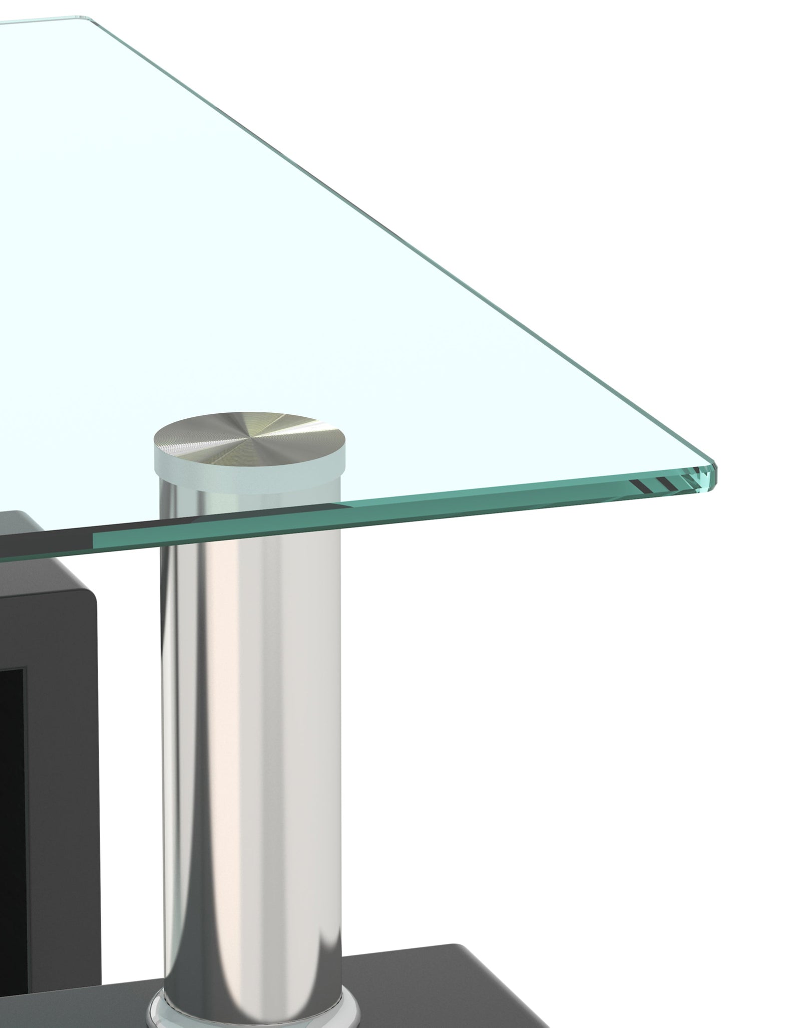 Set of 2, Modern Tempered Glass Tea Table Coffee Table End Table, Square Table for Living Room, Transparent/Black