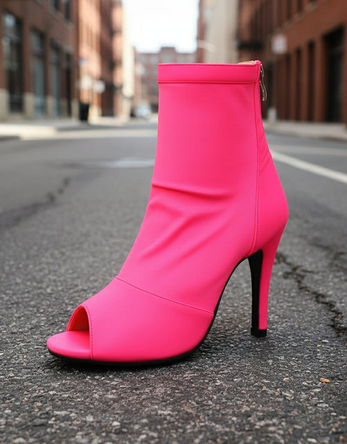 Load image into Gallery viewer, Fishmouth Pointed Stiletto Ankle Boots Women
