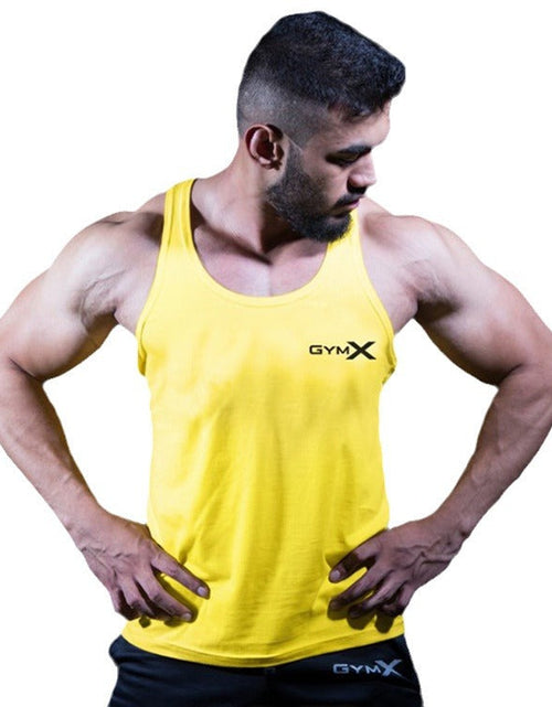 Load image into Gallery viewer, Men's fitness vest muscle exercise tight fitting T-shirt quick drying top fitness suit muscle training sleeveless
