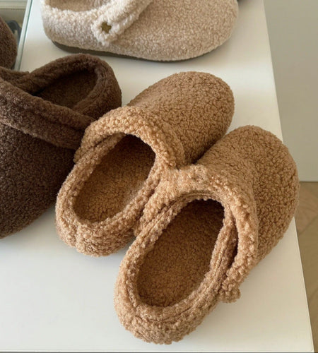 🩴 Women’s Closed-Toe Fleece-Lined Thickened Two-Way Wear Slippers