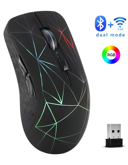 Load image into Gallery viewer, Dual mode wireless mouse silent office colorful illuminated charging Bluetooth mouse for laptops
