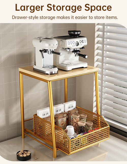 Load image into Gallery viewer, Modern Kitchen Microwave Shelf – Space-Saving Countertop Storage for Appliances, Elegant Design

