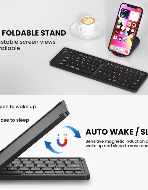 Load image into Gallery viewer, Ultra slim folding portable charging dual-mode Bluetooth keyboard with one click connection

