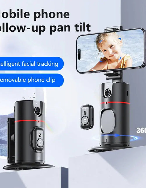 Load image into Gallery viewer, P02 Auto Face Tracking Stand 360 Rotation Phone Holder Desktop Tracking Gimbal Stabilizer Tripod for Live Vlogging Video
