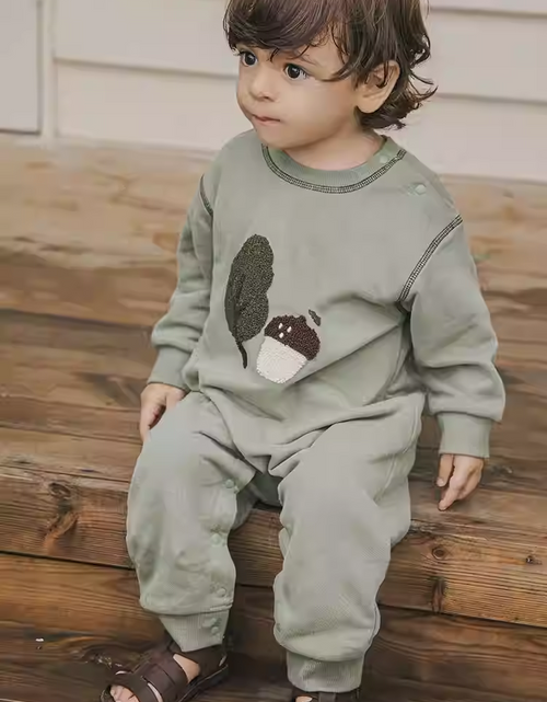 Load image into Gallery viewer, Fleece jumpsuit cute baby boy and girl clothes climbing clothes outdoor warm clothes
